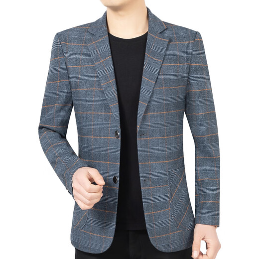Costume masculin Romon Spring Nouveau style papa costume décontracté, single-morceau top printemps and automne d'âge moyen et jeune homme à un seul morceau de la veste des hommes XZ1750 Blue Grey 180 [recommandé 135-150jin [Jin est égal à 0,5 kg]]]
