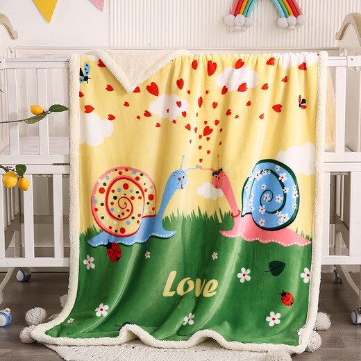 Nest Enjoy Home Textiles Lambmere Cartoon Children's Blankets Winter Warm Baby Cover Blankets Baby Holding Blankets Snails 1 meter X 1.4 meter