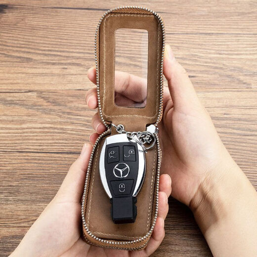 
Wanyu Key Pack Key Pack for Men and Women Multifunctional Large Capacity General Car Key Pack for Fashion Double-layer Waist Hanging Key Brown