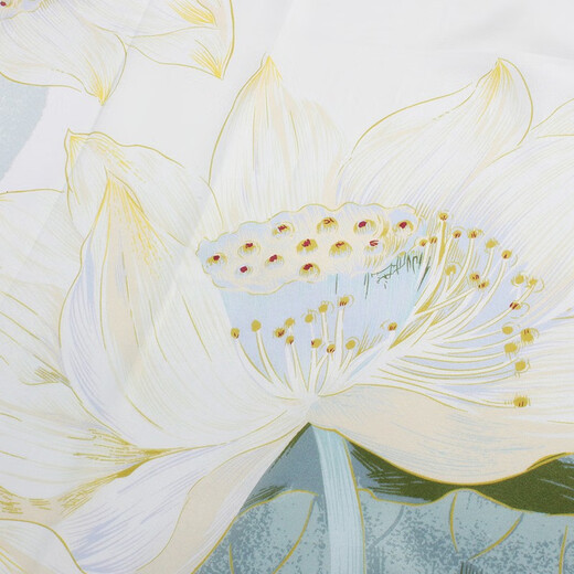 The Da Vinci Code silk scarf for women autumn and winter high-end silk shawl scarf silk scarf mother birthday gift for women Lotus rhyme light green