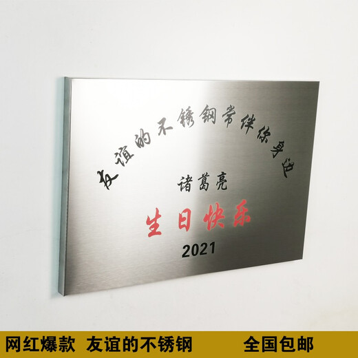 晨越（CHENYUE） 创意生日礼物定制订做送闺蜜兄弟恶搞特别搞笑礼品抖音同款网红友谊的不锈钢牌匾 20*25cm