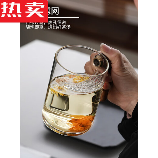 舒佩德国进口品质月牙杯泡绿茶专用玻璃杯带把手个人家用过滤茶杯喝茶 9207新月水杯450 400(不含)-600(含)
