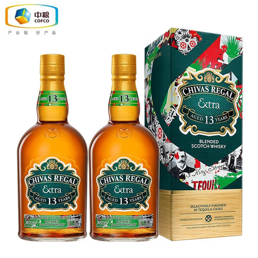 芝华士芝华士（Chivas）苏格兰 调和型 威士忌 洋酒 中粮酒业 礼品 13年黑麦/龙舌兰 500mL各1支
