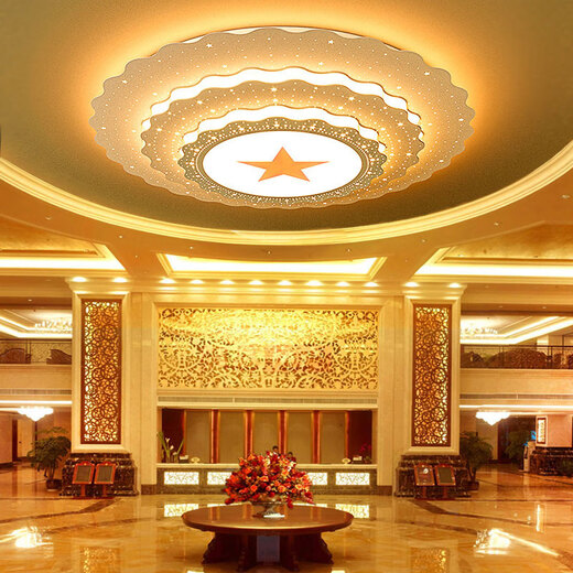 大堂会议室室会堂酒店灯工程定制五角星造型吸顶灯五角星灯具 直径60cm-白光