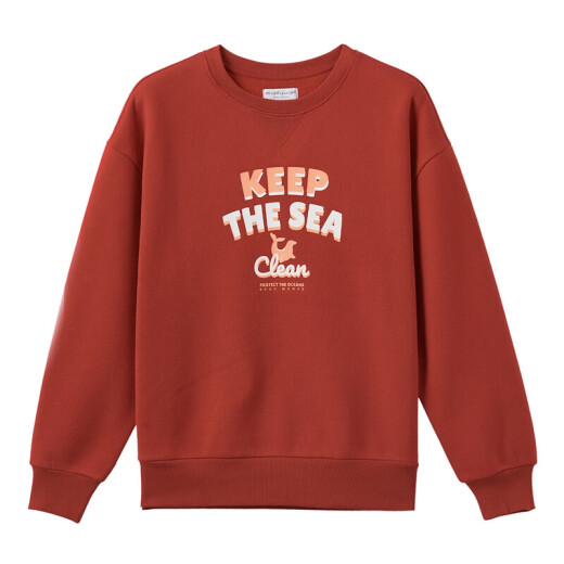 Giordano sweatshirt Piermont T-shirt letter printed inner fleece round neck pullover sweatshirt 1339070121 new champion red large size