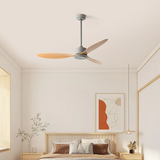 
Weather vane modern industrial style lightless 56-inch ceiling fan restaurant ceiling simple electric fan living room commercial study fan frequency conversion 42-681A black 3 leaf - black leaf remote control
