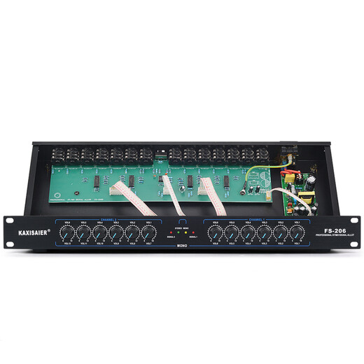 KAXISAIER audio signal distributor 2-in-10-out gold-plated XLR stage line array performance multi-amplifier splitter FS-206 12-way 6.5 audio port