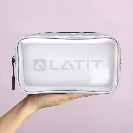 LATIT [JD.com's own brand] travel transparent water-repellent cosmetic bag, business trip toiletry bag, storage bag, bath bag, travel portable bath bag, bath bag silver