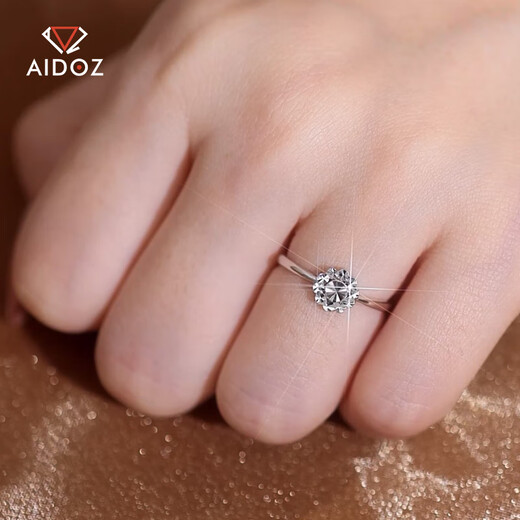 Aido Diamond pt950 platinum ring, fashionable platinum sunflower ring, adjustable gift for girlfriend, weight 2.6-2.8 grams + delivery certificate