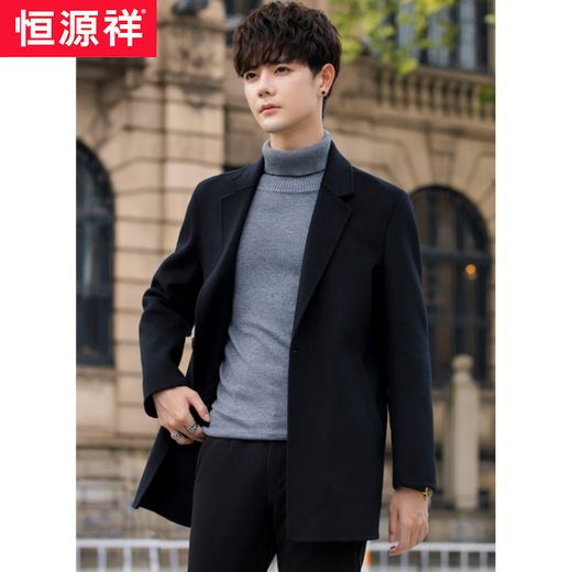 Hengyuanxiang зимний шерстяной костюм, верхняя мужская толстая куртка, свободный костюм в корейском стиле, мужское шерстяное пальто коричневого цвета, XL