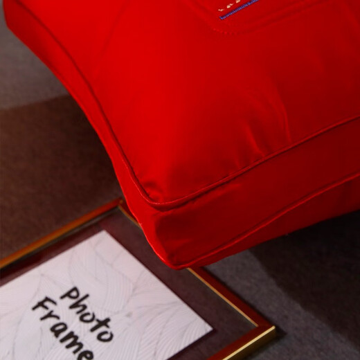 Nanjiren (Nanjiren) wedding pure cotton wedding pillows, a pair of home double embroidered big red pillow cores, couple wedding wedding pillows, whole head cores, loving each other, 48X74cm, one pair