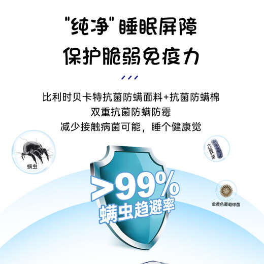 Strong Furniture Youth Mattress Jute Antibacterial Anti-mite Baby Glue-free Moderately Hard and Soft Customized Spring Mattress Yuetong Sky Blue 1350*1900