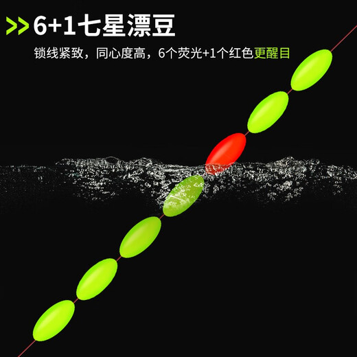Yuyongji (YUYONGJI) Traditional fishing seven-star floating line set, fishing fish floating hook, fish line tied, complete set of finished product Yuyongji seven-star floating line group, single hook 3.6 meters, 6 pieces, without box, No. 1.5