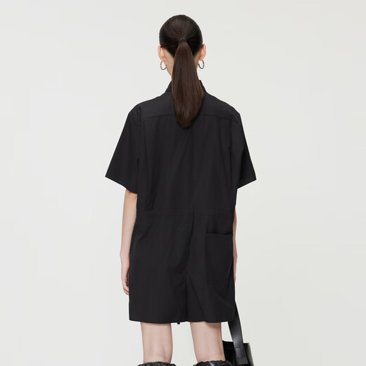 Jiangnan Buyi (Jnby) Summer Women's's Griny's Sied Loose Casual Straight Shirt Collit Style 5O4F14110 001 / Black XS