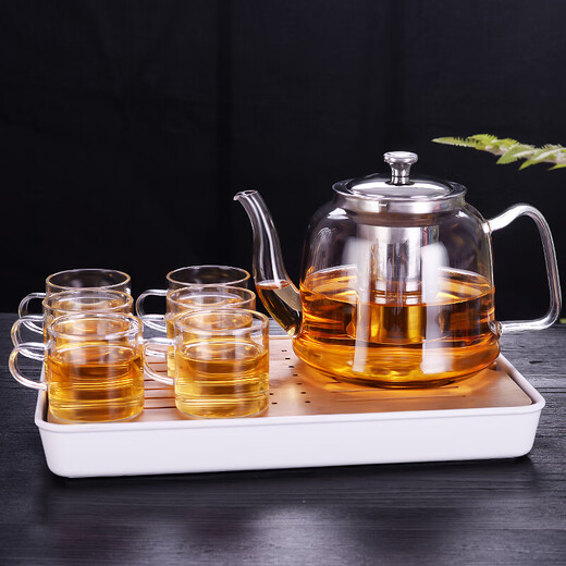玻璃茶壶套装家用耐高温加厚大容量茶具烧水过滤泡茶水壶冲煮茶器 葫芦壶450ml(建议1到2人使用)