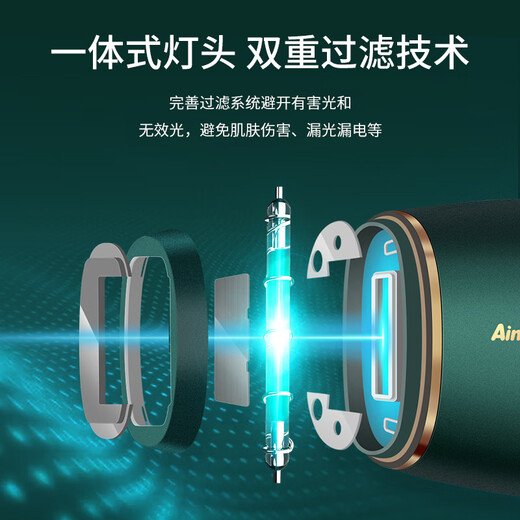 Aimanfun Hair Removal Device Sapphire Freezing Point Laser Hair Removal Device Home Shaver Full Body Underarm Leg Hair Private Part Hair Removal Dark Green-Freezing Point Model