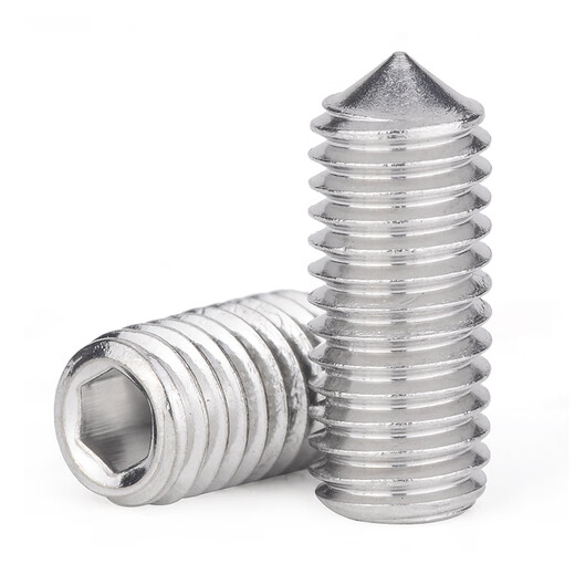 Jinggong 304 stainless steel hexagonal tip set screw machine meter screw headless screw top screw door handle screw tip M6x8 100 pieces