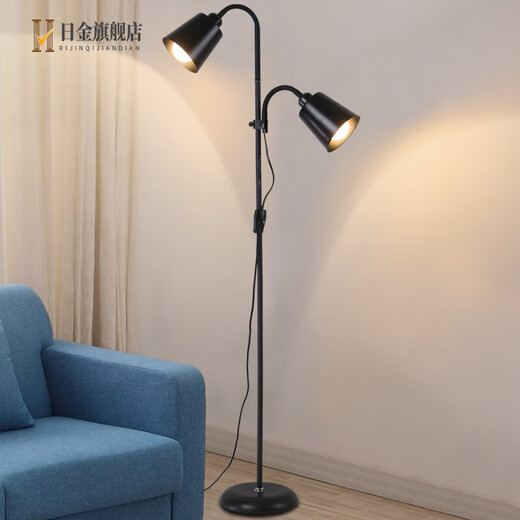 北欧客厅卧室简约网红LED现代装饰书房多功能子母立式灯钜 5021白色款15W+9W 暖光