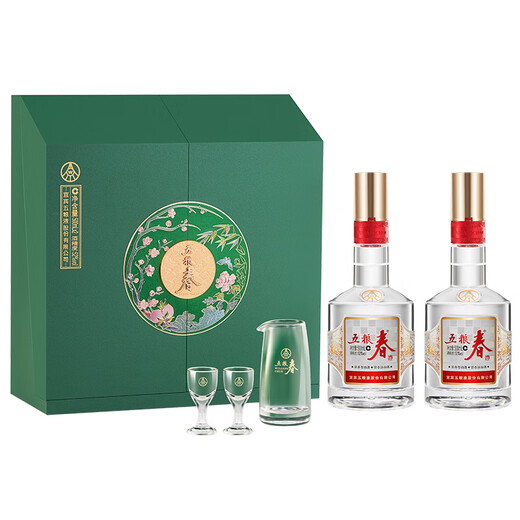 Wuliangye Co., Ltd. Wuliangchun Segunda generación Jingcui Fengya Box de regalo 52 grados Fragancia fuerte Vino blanco 500ml*2 botellas Box Pack