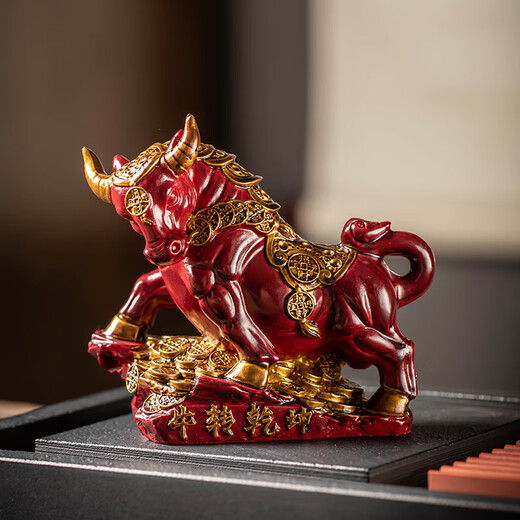 Porcelain brand tea Ox turns color color-changing tea pet ornaments Zodiac tea play tea table creative personality interesting can raise tea table accessories <Battle Cow> Color-changing tea pet