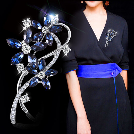 SENDME flower brooch set, high-end corsage, suit pin, fashion accessories, birthday gift for girlfriend, 3 light luxury flower brooches, gift box