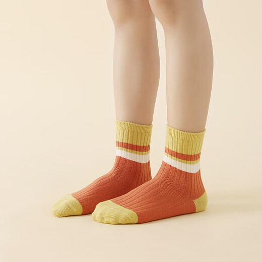 Six-fingered mouse double-needle crafts ~ children's socks autumn and winter boys and girls spring and autumn combed cotton girls medium and large children's mid-calf socks 92 male color (classic) 5 pairs M recommended 4-6 years old (socks label 6-9 years old)