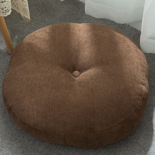 Tianyi Futon Cushion Bay Window Tatami Office Seat Floor Butt Cushion Japanese Style Lazy Pouf Linen Round Brown 42*42cm