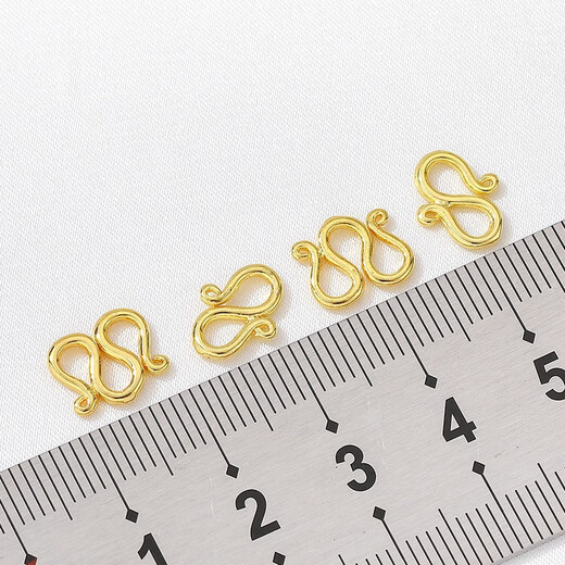 Fat Donglai's same style 18K gold necklace buckle connector gold buckle gold-covered connecting buckle bracelet buckle with hook S buckle 5*10mm