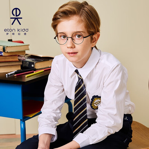 Eton Gide College Style 2022 Spring Boys' Shirt Long Sleeve Children's Shirt 16C156 140cm