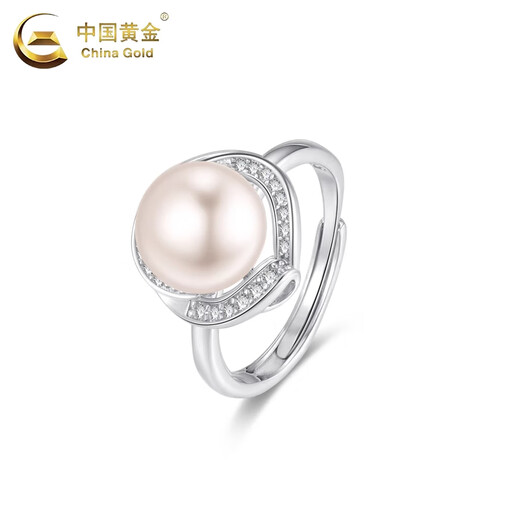 CHINA GOLD Freshwater Pearl Ring S Silver Niche Design Light Luxury High-end Valentine's Day Birthday Gift for Girlfriend and Wife Exquisite Gift Pearl Ring Brand Gift Box