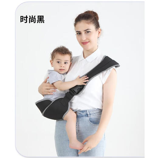 馨嫚玥婴儿背带大童1-3岁单肩抱前抱式简易单手背娃外出简易抱娃神器 加宽浅绿（建议60斤内） 建议5个月-3岁
