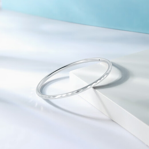 Saturday Fortune (ZLF) Platinum Bracelet Women's PT950 White Gold Versatile Sparkling Geometric Faceted Bracelet T 8.92g56mm