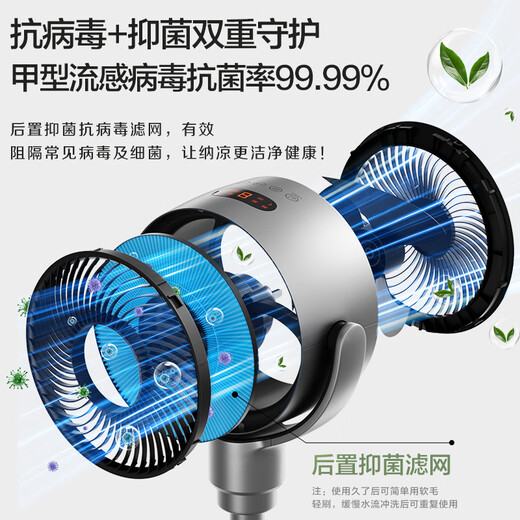 Gree Electric Fan Household Air Circulation Fan DC Frequency Floor Fan Desktop Small Fan Intelligent Remote Control Timing Fan Office Bedroom Living Room Exhaust Fan Air Conditioning Companion FXDZ-2072Bvg3 (Voice Intelligent Control + Antibacterial and Antiviral)