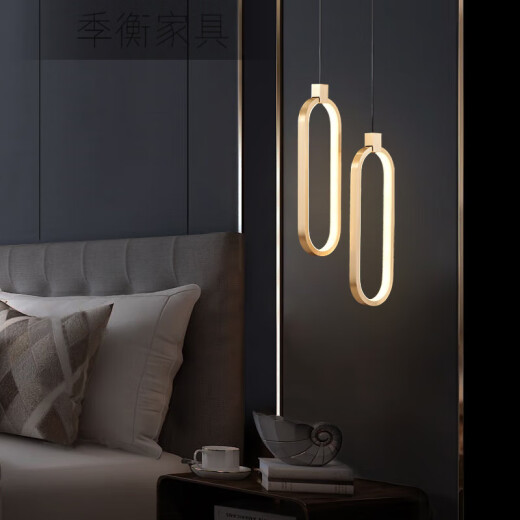 Yagata pendant lamp double-headed copper living room decorative pendant lamp light luxury modern simple bedroom bedside chandelier copper-double-headed-warm light soft light eye protection display index 97