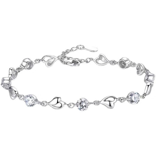 Fat Donglai same style platinum bracelet for women pt950 girls new popular 18k white gold diamond Love you white diamond + exquisite gift box + certificate included