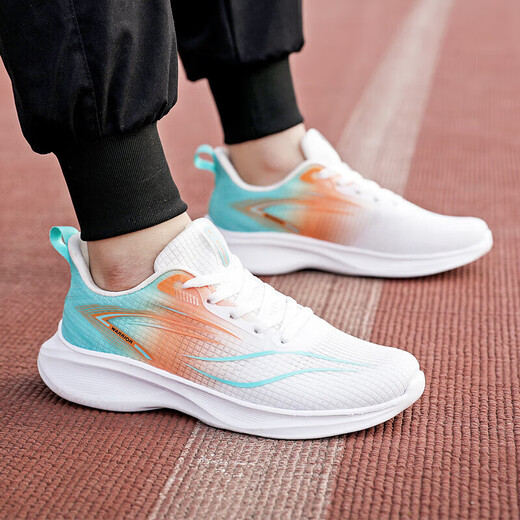 Huili Herrenschuhe, Sportschuhe, leichte weiche Sohle-Laufschuhe, atmungsaktive lässige Schuhe, WXY (ZA) -3291 Weiß und Blau Orange 42