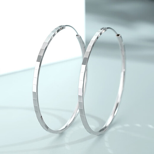 Crystal large hoop earrings for women 990 pure silver earrings hoop earrings hoop earrings European and American style exaggerated light luxury jewelry