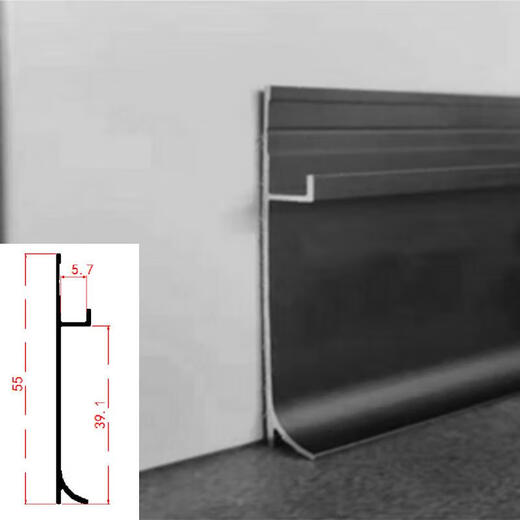 FACEMINI FN-684 5 cm Wandtafel Ablauflinie ohne Schlitzen eingebettete Aluminiumlegierung Basbar 15 mm unsichtbar