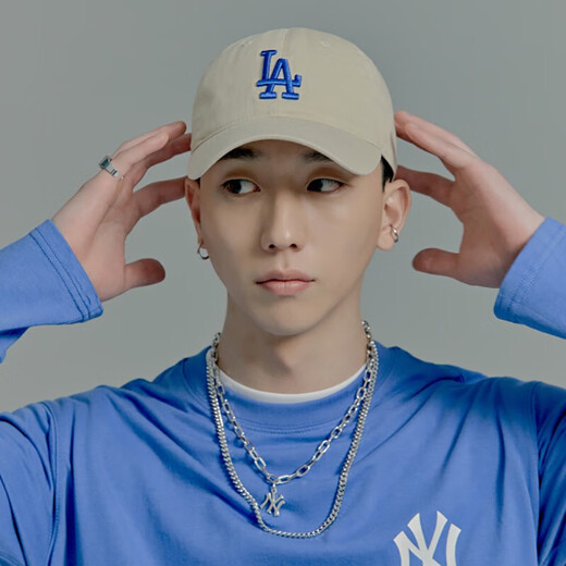 MLB帽子男女通用棒球帽男韩版潮道奇队LA软顶弯檐四季遮阳送礼CP66
