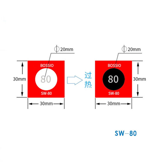 
Yuechangsheng SWA-60 irreversible temperature measurement paper color change temperature display patch temperature label temperature sensor sticker thermal sensitive test paper SW-12035 pieces/piece