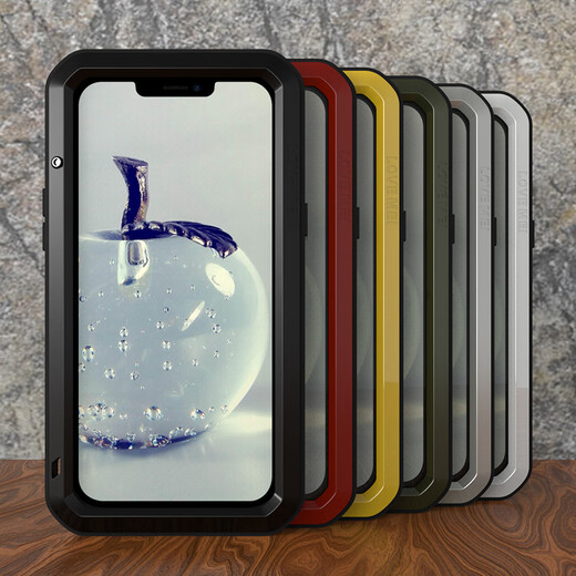 Lovemei iPhone13ProMax three-proof mobile phone case Apple 13Pro shatterproof screen all-inclusive anti-fall comes with dust plug iphone13Pro Max military green three-proof metal case