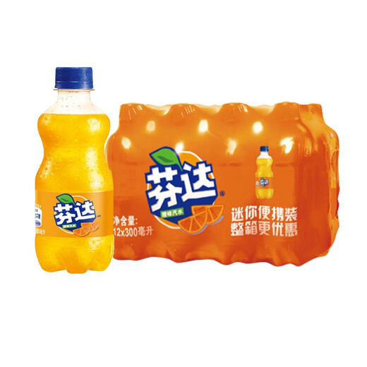 Coca-Cola Fanta Orange Flavored Carbonated Drink 300ml*12 Bottles Fruity Soda Convenient for Travel Mini Bottle