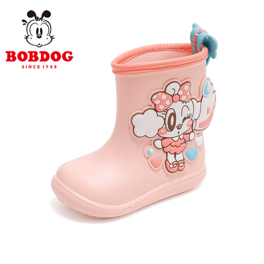 Babudou Kinderschuhe Neue Kinder Regenstiefel Jungen Baby Regenstiefel Sommer wasserdichte Kinderschuhe zarte Pulver/Lichtpulver 14 geeignet für Fußlänge 13,0 cm
