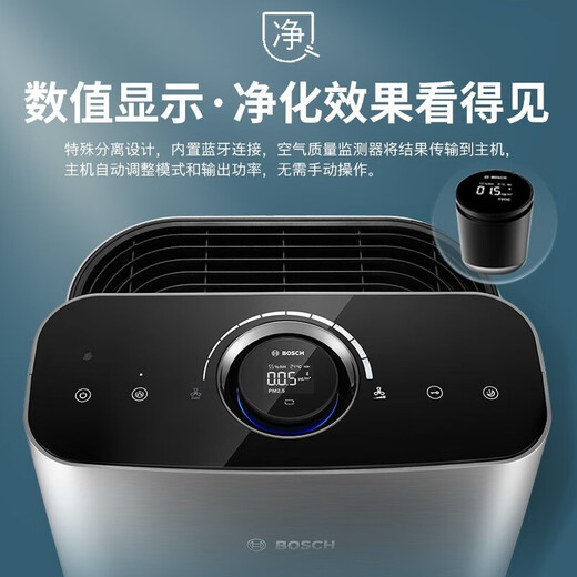 BOSCH German Bosch air purifier household high-end formaldehyde removal, sterilization, purification, pet hair and humidification all in one KJ700F-A7800N 700H C2 silver model (with humidification function)
