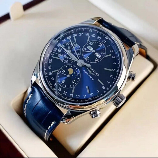 
[Second-hand 99 new] Longines watch men's watch 4/eight-needle moon phase automatic mechanical watch Dial 40/42MM L2.773.4.92.42mm new L687 movement