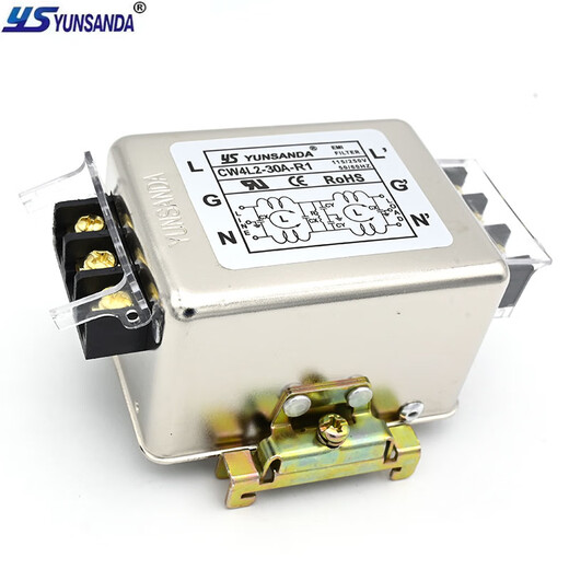 YUNSANDA single-phase bipolar three-pole high performance anti-interference 220v power filter terminal block guide rail type CW4L2/CW4L3-30A CW4L2-30A-R1
