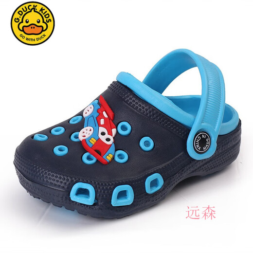 G.DUCK KIDS little yellow duck summer new children's shoes men's wading breathable sandals beach non-slip wear-resistant children's hole shoes women's shoes black/fruit green 24
