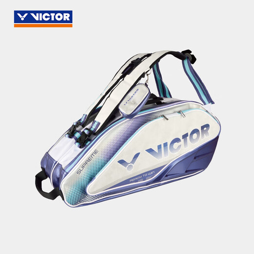 威克多（VICTOR）2025新款羽毛球包独立鞋仓多功能加大容量运动训练双肩包矩形包拍 六支装拍包BR9215 HB(月岩灰)