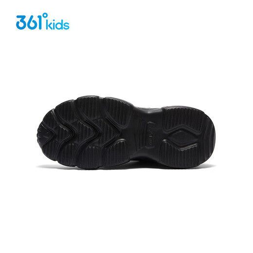 361 Children's Shoes Children's Running Shoes 25 Winter Men's and Big Kids' Knob Buckle Leather Rebound Sports Shoes Black 33