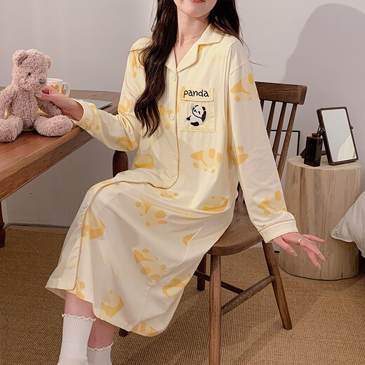 Ou Luxi with breast pad waiting for delivery for pregnant women's nightgown for women with long sleeves for spring and autumn confinement clothes before and after delivery, can be breastfeeded and loosely worn outside. MXR12004 2XL code (recommended 140-160Jin [Jin equals 0.5 kg])